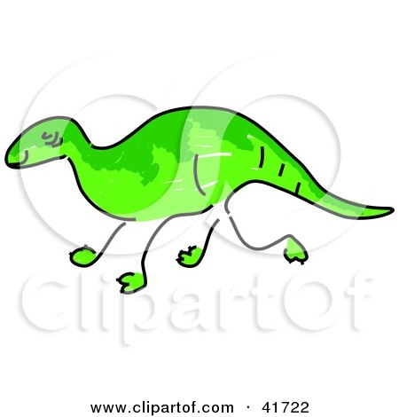 Clipart Illustration of a Sketched Iguanodon by Prawny