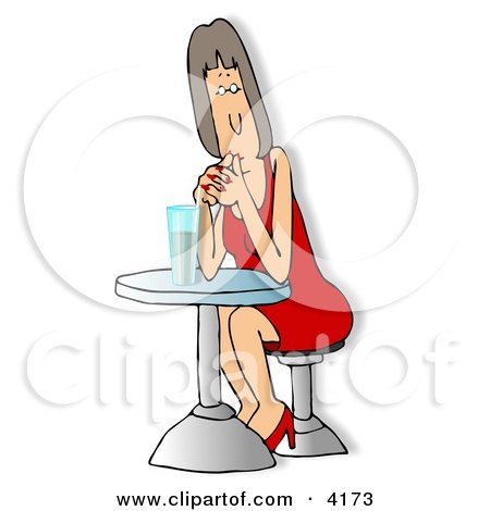 Woman Waiting On Her Date Clipart by djart