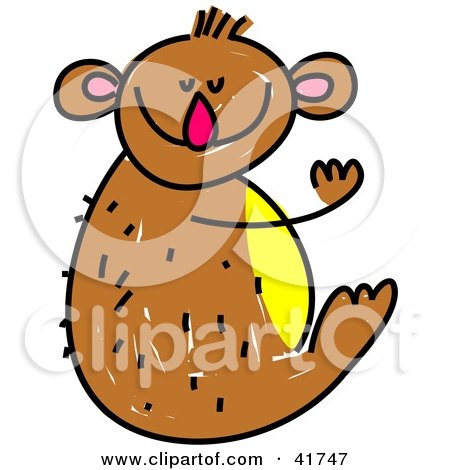 Clipart Illustration of a Sketched Brown Koala Bear by Prawny
