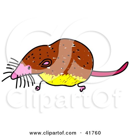 Clipart Illustration of a Sketched Brown Shrew by Prawny