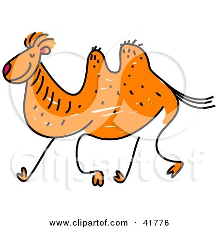Clipart Illustration of a Sketched Camel by Prawny