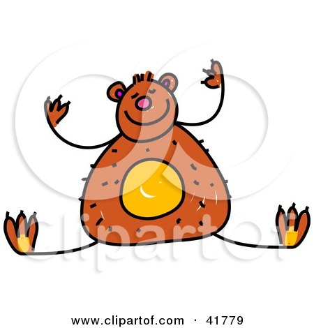 Clipart Illustration of a Sketched Brown Bear by Prawny