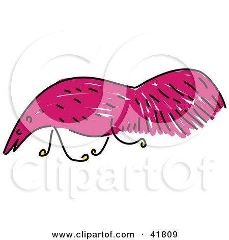 Clipart Illustration of a Sketched Pink Anteater by Prawny