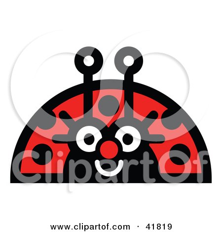 Clipart Illustration of a Friendly Female Ladybug Smiling by Andy Nortnik