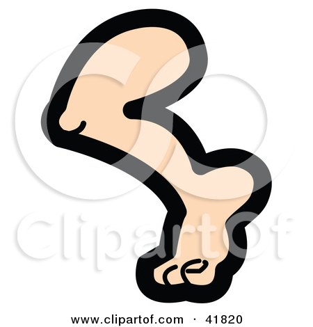 Clipart Illustration of a Human Leg, Knee And Foot by Andy Nortnik