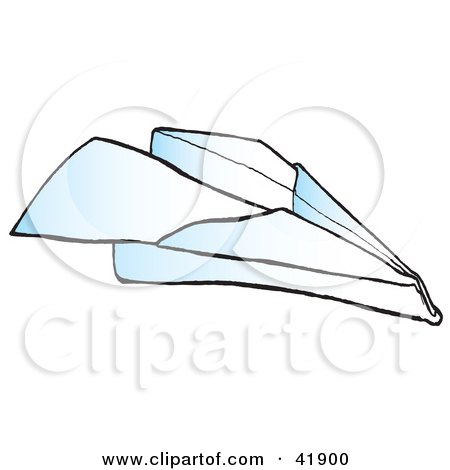 Clipart Illustration of a Flying Paper Airplane by Snowy