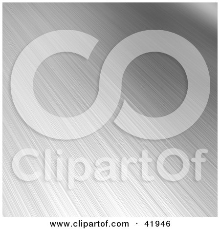 Clipart Illustration of a Brushed Silver Aluminum Background by Arena Creative