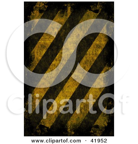Clipart Illustration of a Background Of Dark And Distressed Hazard Stripes by Arena Creative