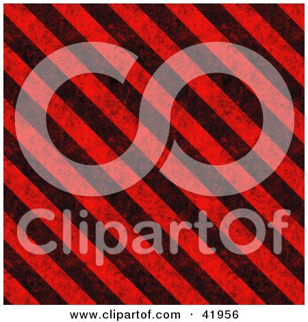 Clipart Illustration of a Background Of Grungy Black And Red Hazard Stripes by Arena Creative