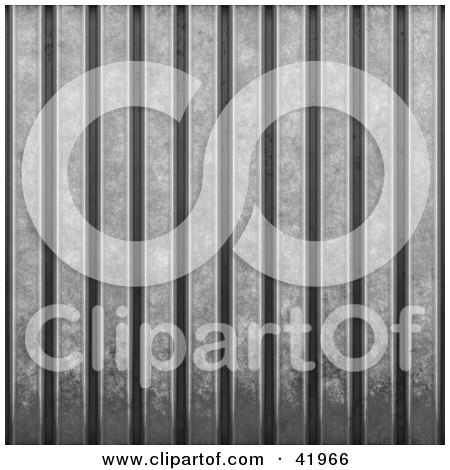 Clipart Illustration of a Background of Corrugated Metal by Arena Creative