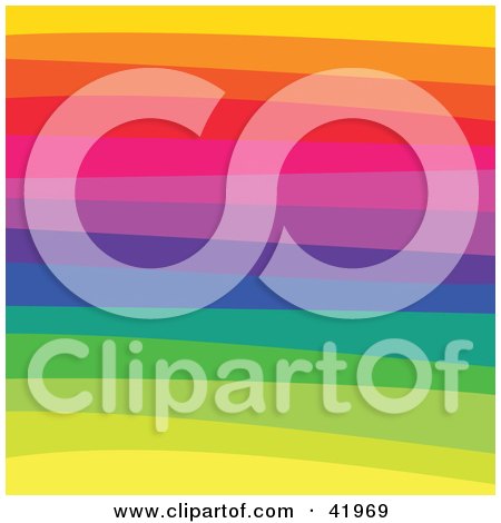 Clipart Illustration of a Colorful Horizontal Rainbow Background by Arena Creative