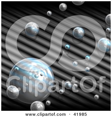 Clipart Illustration of a Background Of Reflective Bubbles Over Ridges by Arena Creative