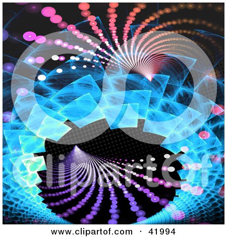 Clipart Illustration of an Abstract Blue, Purple And Pink Vortex Background by Arena Creative