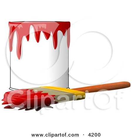 Paint Can and Paintbrush Clipart by djart