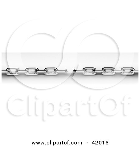 Clipart Illustration of a Tiny Link In The Center Of A Chain by stockillustrations