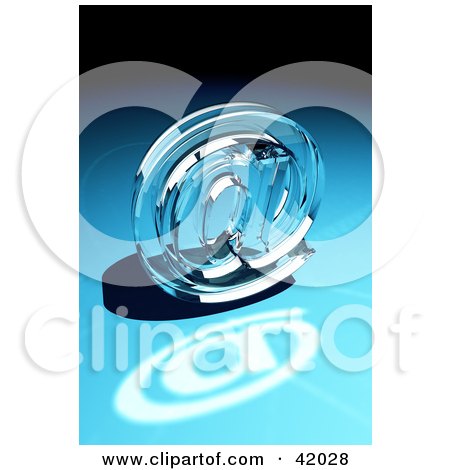 Clipart Illustration of a Glass At Symbol On A Blue Background by stockillustrations