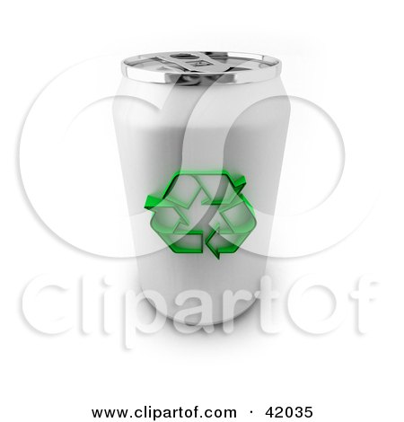 Clipart Illustration of an Aluminum Can With Green Arrows by stockillustrations