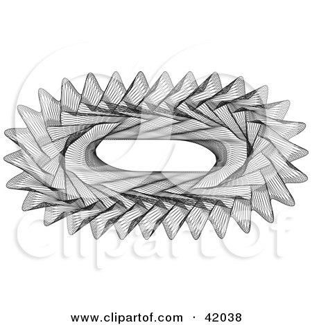Clipart Illustration of an Intricate Rectangular Guilloche Pattern With Text Space In The Center by stockillustrations