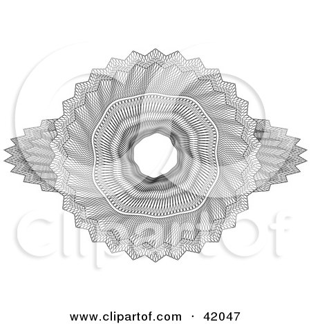 Clipart Illustration of an Intricate Circular Guilloche Design With Text Space In The Center by stockillustrations