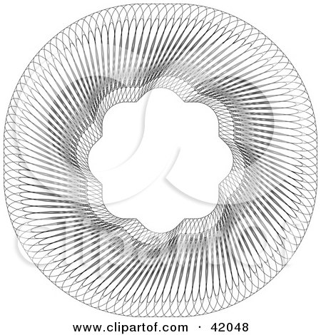 Clipart Illustration of an Ornate Circular Guilloche Design With Text Space In The Center by stockillustrations