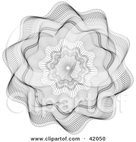 Clipart Illustration of an Ornate Flower Shaped Guilloche Design by stockillustrations