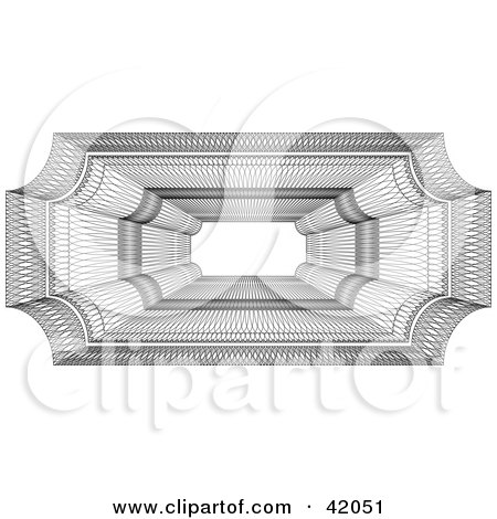 Clipart Illustration of an Ornate Rectangular Guilloche Design With Text Space In The Center by stockillustrations