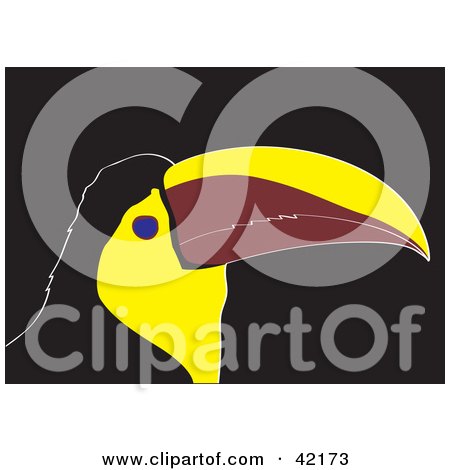 Clipart Illustration of a Black And Yellow Toucan Bird by Cherie Reve