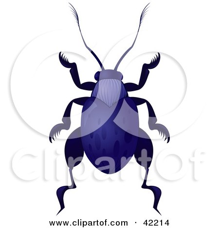 Clipart Illustration of a Dark Blue Beetle by Paulo Resende
