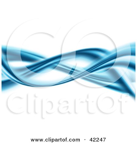 Clipart Illustration of Waves Of Dark Blue Across A White Background by KJ Pargeter