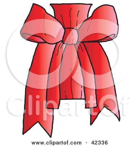 Clipart Illustration of a Pretty Red Bow Knot by Snowy