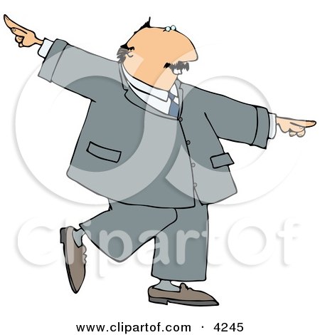 Successful, Happy Businessman Dancing Clipart by djart