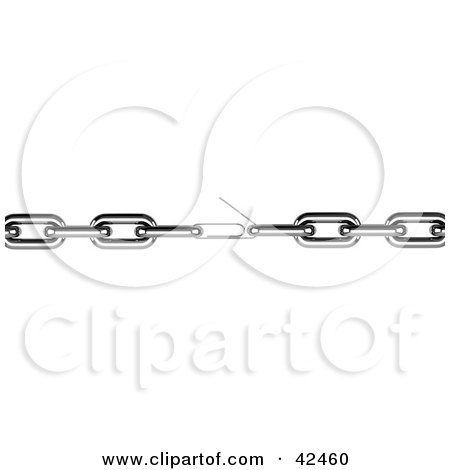 Clipart Illustration of a Chain Held Together With A Weak Paperclip by stockillustrations