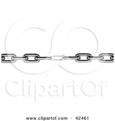 Clipart Illustration of a Chain Held Together With A Strong Paperclip by stockillustrations