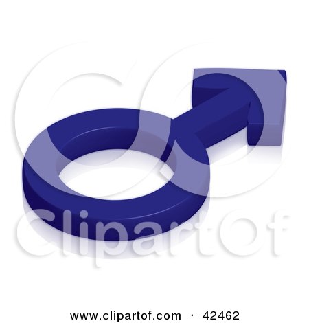 Clipart Illustration of a Blue 3d Masculine Male Symbol by stockillustrations