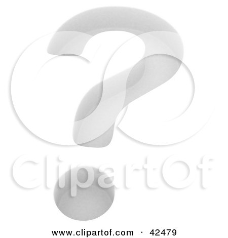 Clipart Illustration of a White 3d Question Mark by stockillustrations