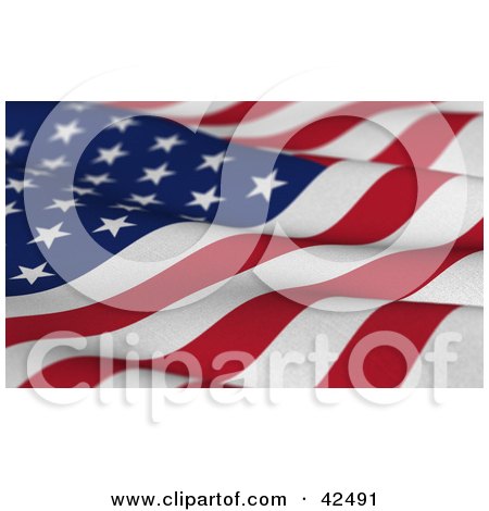 Clipart Illustration of a Wavy Textured American Flag With Stars And Stripes by stockillustrations