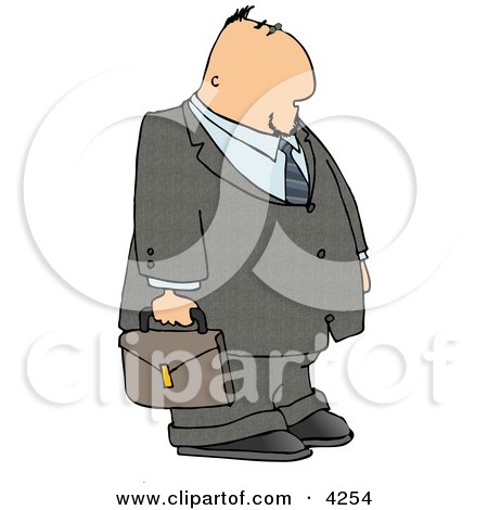 Businessman Wearing Suit & Tie and Carrying a Briefcase Clipart by djart