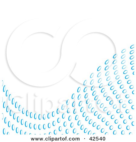 Clipart Illustration of a Wave Of Blue Water Droplets Along A White Background by Arena Creative