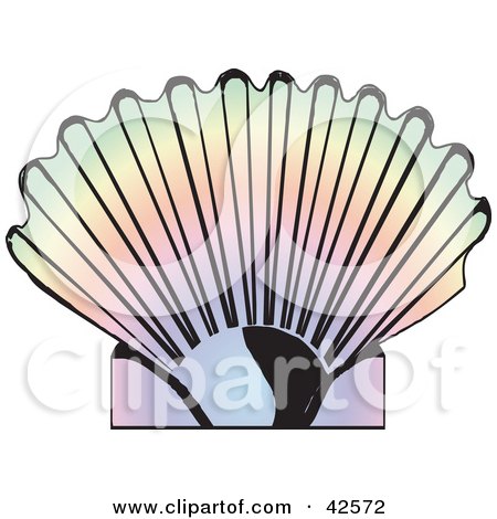 Clipart Illustration of a Gradient Colorful Shell by Dennis Holmes Designs