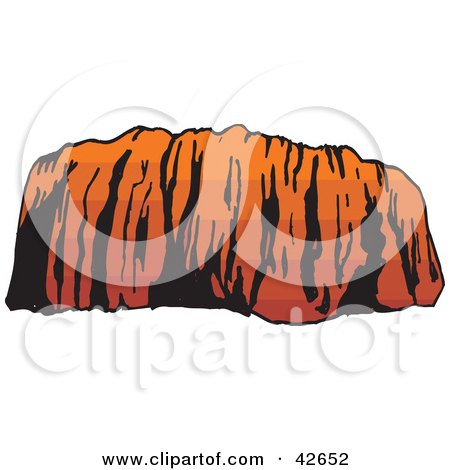 Clipart Illustration of Ayers Rock in Evening Light by Dennis Holmes Designs