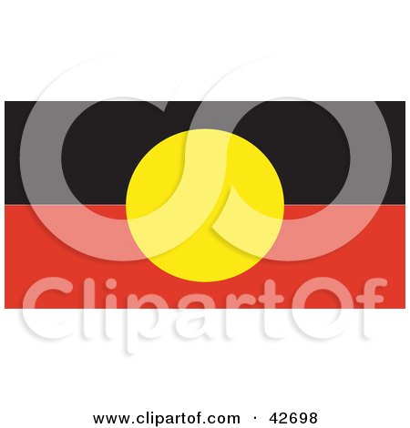 Clipart Illustration of a Red, Black And Yellow Australian Aboriginal Flag by Dennis Holmes Designs