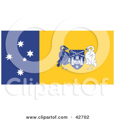 Clipart Illustration of a Blue, Yellow And White Flag Of The Australian Capital Territory by Dennis Holmes Designs