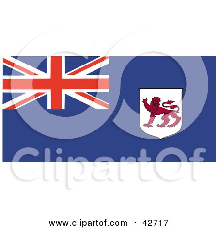 Clipart Illustration of a Blue Tasmania Flag With A Red Lion by Dennis Holmes Designs