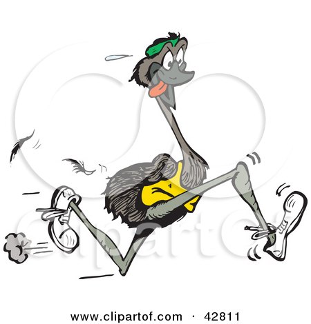 42811 Sweaty Emu Bird Sweating And Running Poster Art Print