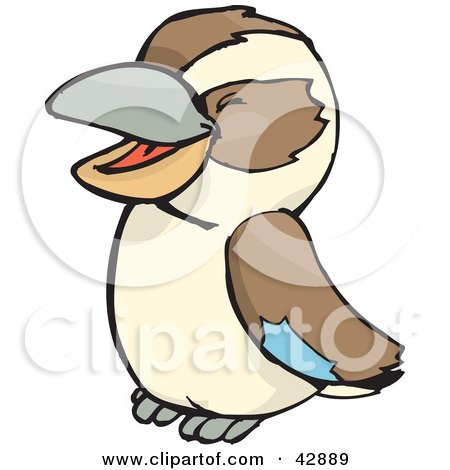 Clipart Illustration of a Giggling Cute Kookaburra Bird by Dennis Holmes Designs