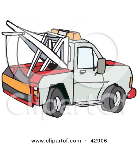 Clipart Illustration of a Side View of a Tow Truck by Dennis Holmes Designs