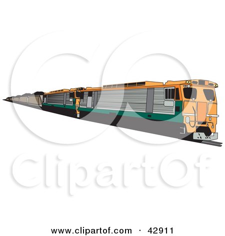 Clipart Illustration of an Industrial Coal Train by Dennis Holmes Designs
