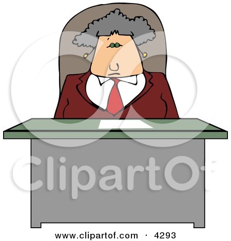 Business Woman Sitting Behind Her Desk Clipart by djart
