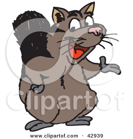 Clipart Illustration of a Presenting Possum by Dennis Holmes Designs