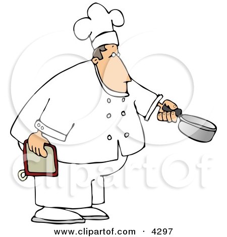 Male Chef Holding a Cooking Pot Clipart by djart